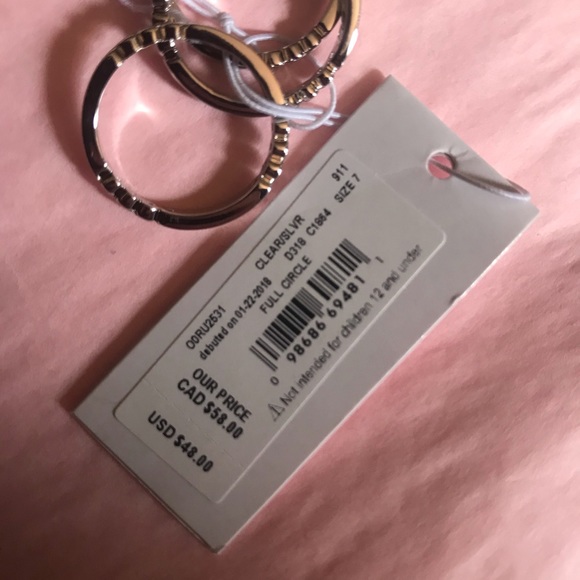 Kate Spade Silver Full circle ring set Size 6 - Picture 4 of 4